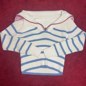 half zip knitted sweater